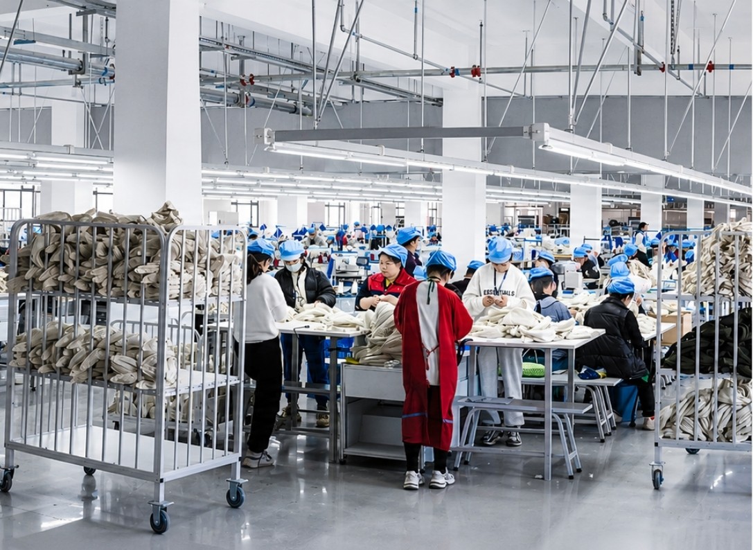 Large sewing workshop and hanging system